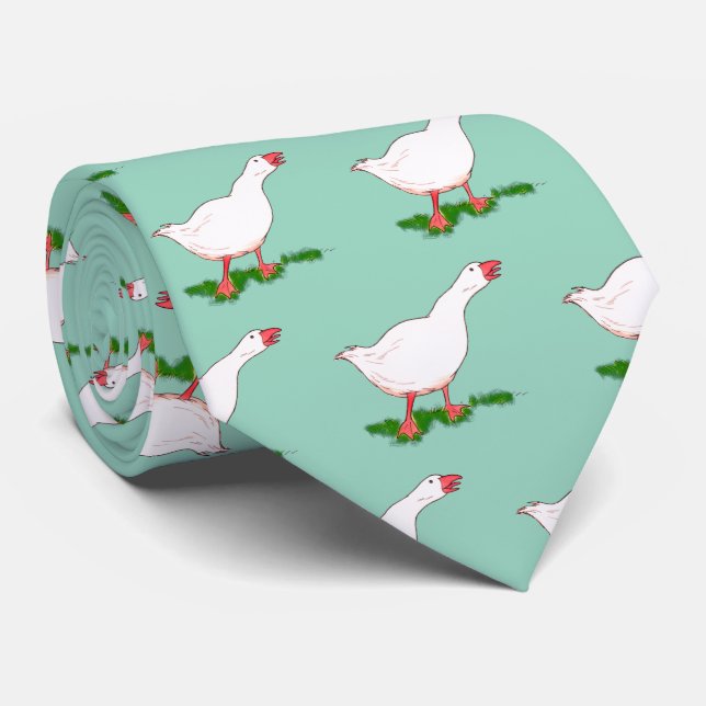white farm goose tie (Rolled)