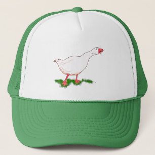 white farm goose trucker hat