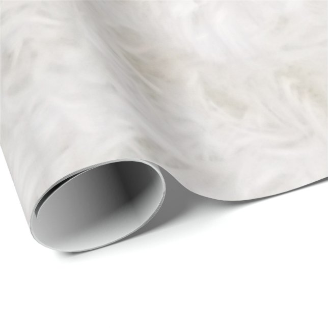 White Faux Fur  Wrapping Paper (Roll Corner)