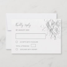 White Faux Paper Cut Roses Wedding