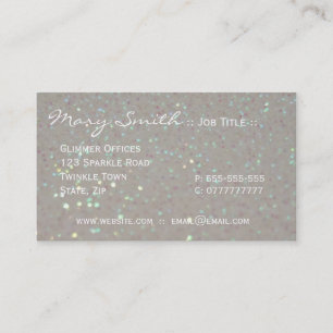 White faux Sparkles & Glitter business cards