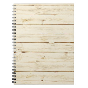 White Faux Wood Notebook