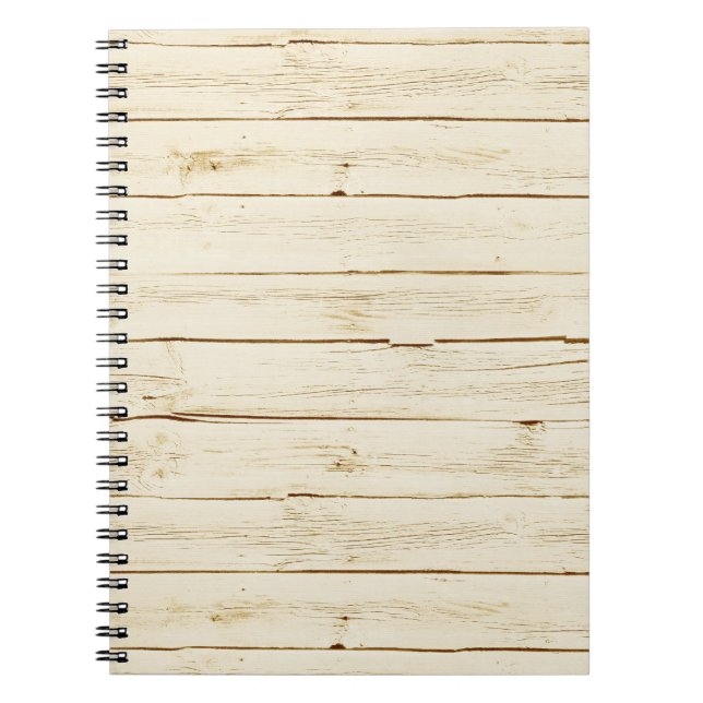 White Faux Wood Notebook (Front)