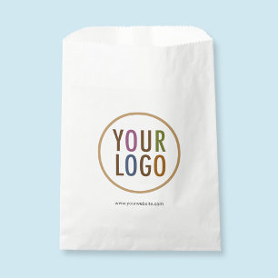White Favour Bags Custom Company Logo Branded