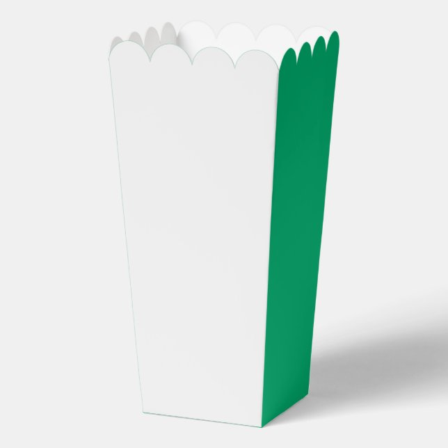White Favour Box with Emerald Sides – Customisable (Front)