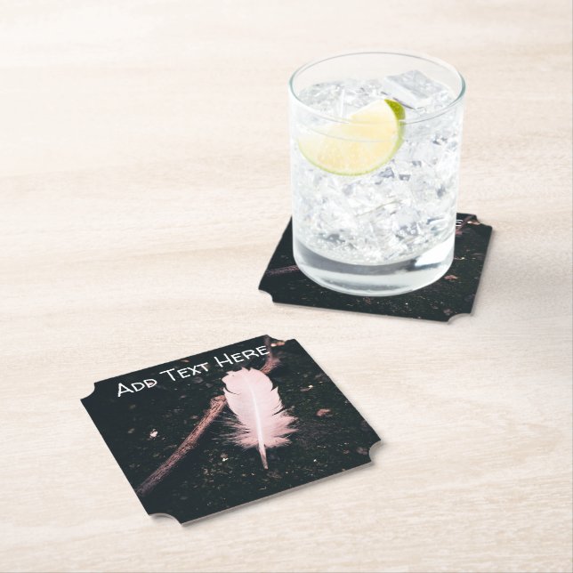 White Feather in the Woods Paper Coaster (Insitu)