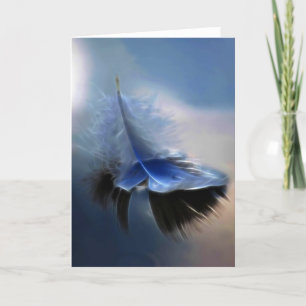 White feather sailing card