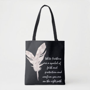 White Feathers and Meaning  Tote Bag