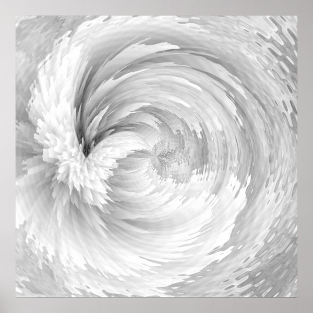 White Feathers Angel Wings Abstract Victorian Poster (Front)