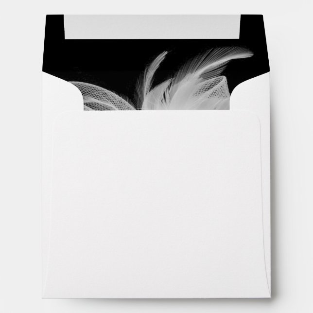 White Feathers Invitations Envelope (Back (Bottom))