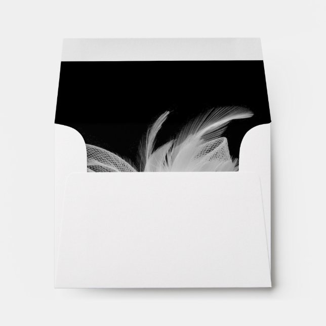 White Feathers RSVP Envelope (Back (Bottom))