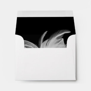 White Feathers Small Invitation/ Thank You Card Envelope