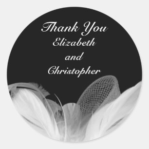 White Feathers Thank You Sticker