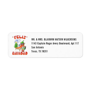 White Feliz Navidad Chilli Edit Your Address