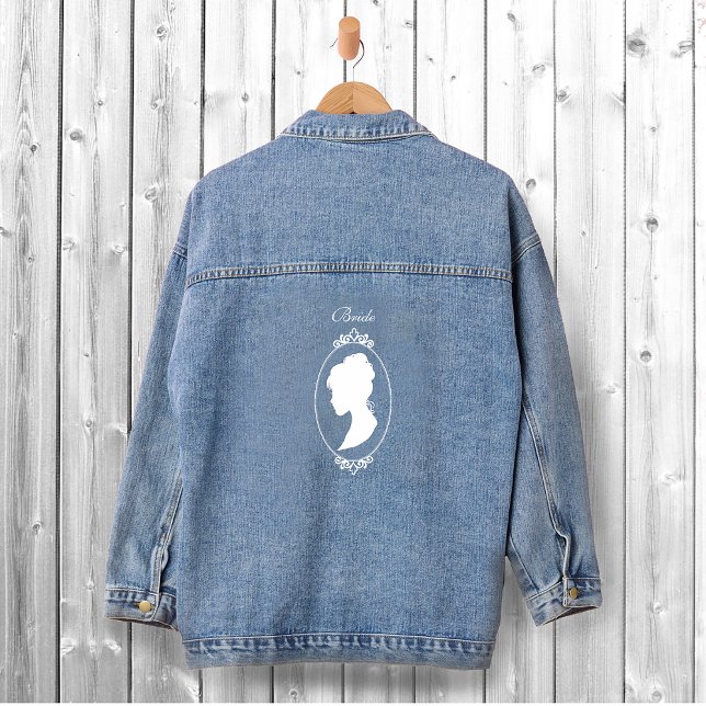White Female Cameo Denim Jacket (Creator Uploaded)