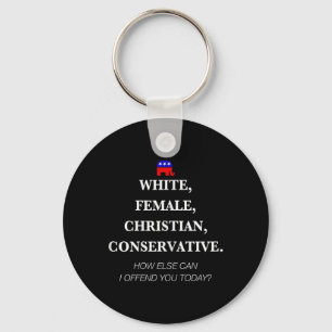 White Female Christian Conservative Republican Shi Key Ring