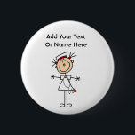 White Female Stick Figure Nurse 2 Gifts 6 Cm Round Badge<br><div class="desc">A white female stick figure nurse in a white nurse uniform and a stethoscope on nurse T-shirts,  bags,  buttons,  magnets,  cards,  stickers,  and other items that you can personalise before ordering. These nurse items are so cute and perfect for Nurses Week and make great nurse gifts too!</div>