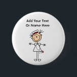 White Female Stick Figure Nurse 2 Gifts 6 Cm Round Badge<br><div class="desc">A white female stick figure nurse in a white nurse uniform and a stethoscope on nurse T-shirts,  bags,  buttons,  magnets,  cards,  stickers,  and other items that you can personalise before ordering. These nurse items are so cute and perfect for Nurses Week and make great nurse gifts too!</div>