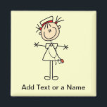 White Female Stick Figure Nurse 2 Gifts Magnet<br><div class="desc">A white female stick figure nurse in a white nurse uniform and a stethoscope on nurse T-shirts,  bags,  buttons,  magnets,  cards,  stickers,  and other items that you can personalise before ordering. These nurse items are so cute and perfect for Nurses Week and make great nurse gifts too!</div>