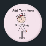 White Female Stick Figure Nurse 2 Gifts Magnet<br><div class="desc">A white female stick figure nurse in a white nurse uniform and a stethoscope on nurse T-shirts,  bags,  buttons,  magnets,  cards,  stickers,  and other items that you can personalise before ordering. These nurse items are so cute and perfect for Nurses Week and make great nurse gifts too!</div>