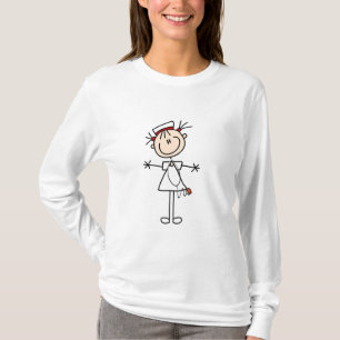 White Female Stick Figure Nurse 2 Gifts T-Shirt