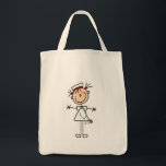 White Female Stick Figure Nurse 2 Gifts Tote Bag<br><div class="desc">A white female stick figure nurse in a white nurse uniform and a stethoscope on nurse T-shirts,  bags,  buttons,  magnets,  cards,  stickers,  and other items that you can personalise before ordering. These nurse items are so cute and perfect for Nurses Week and make great nurse gifts too!</div>