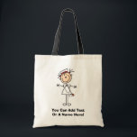 White Female Stick Figure Nurse 2 Gifts Tote Bag<br><div class="desc">A white female stick figure nurse in a white nurse uniform and a stethoscope on nurse T-shirts,  bags,  buttons,  magnets,  cards,  stickers,  and other items that you can personalise before ordering. These nurse items are so cute and perfect for Nurses Week and make great nurse gifts too!</div>