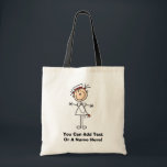 White Female Stick Figure Nurse 2 Gifts Tote Bag<br><div class="desc">A white female stick figure nurse in a white nurse uniform and a stethoscope on nurse T-shirts,  bags,  buttons,  magnets,  cards,  stickers,  and other items that you can personalise before ordering. These nurse items are so cute and perfect for Nurses Week and make great nurse gifts too!</div>