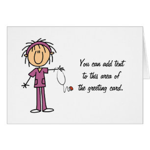 White Female Stick Figure Nurse T-shirts and Gift