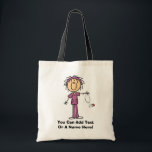 White Female  Stick Figure Nurse T-shirts and Gift Tote Bag<br><div class="desc">A white female stick figure nurse in a purple nurse uniform holding a stethoscope on nurse T-shirts,  bags,  buttons,  magnets,  cards,  stickers,  and other items that you can personalise before ordering. These nurse items are so cute and perfect for Nurses Week and make great nurse gifts too!</div>