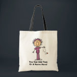 White Female  Stick Figure Nurse T-shirts and Gift Tote Bag<br><div class="desc">A white female stick figure nurse in a purple nurse uniform holding a stethoscope on nurse T-shirts,  bags,  buttons,  magnets,  cards,  stickers,  and other items that you can personalise before ordering. These nurse items are so cute and perfect for Nurses Week and make great nurse gifts too!</div>