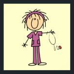 White Female Stick Figure Nurse T-shirts and Gifts Poster<br><div class="desc">A cute white female stick figure nurse design on nurse t-shirts,  cards,  mugs,  magnets,  tote bags,  stickers,  keychains,  and other nurse apparel and gift items.</div>