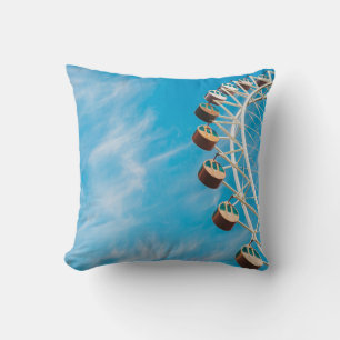 White Ferris wheel under clear sky in the morning Cushion
