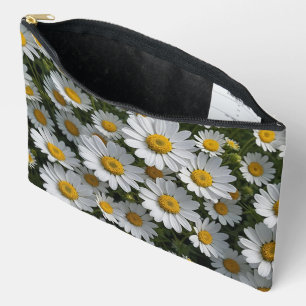 White Feverfew Flowers Accessory Pouch