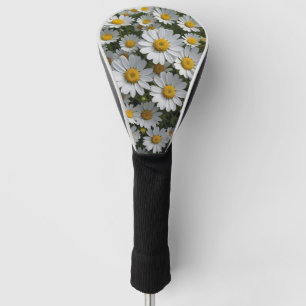 White Feverfew Flowers Golf Head Cover