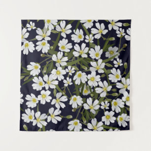 White field flowers: vintage pattern. tapestry