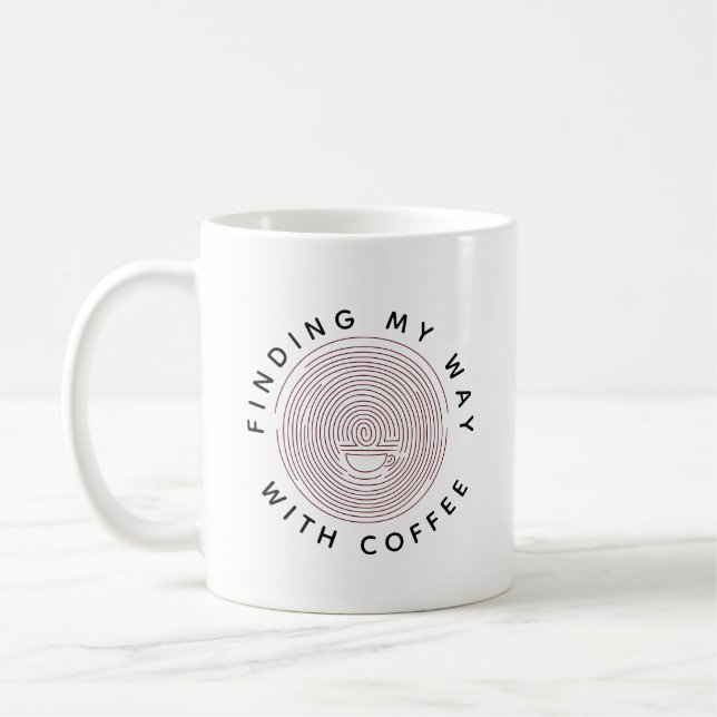 White Finding My Way With Coffee Mug (Left)