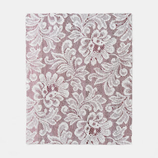 White fine elegance lace texture with seamless bea fleece blanket