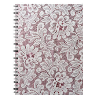 White fine elegance lace texture with seamless bea notebook