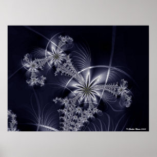 White Fireworks Poster