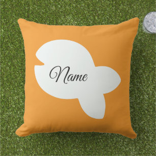 White Fishy Fishy Orange Pink Combo Kids Patio Cushion