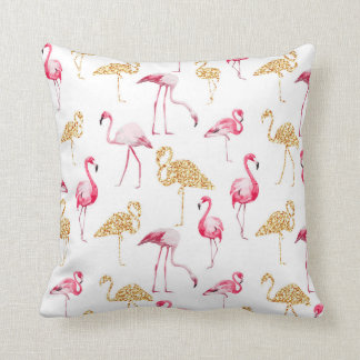 White Flamingo Print. Cushion