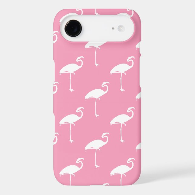 White Flamingo Tropical Flamingos Pink Background Case-Mate iPhone Case (Back)