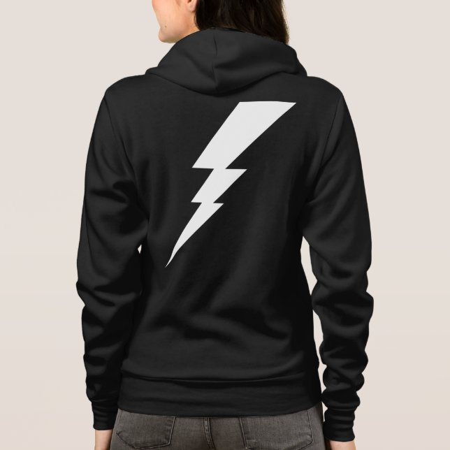 White Flash Lightning Bolt Hoodie (Back)