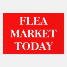 White FLEA MARKET TODAY on Red (Version 2)