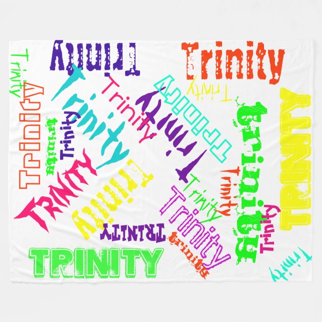 White Fleece Blanket Colourful Bright Name Collage (Front (Horizontal))
