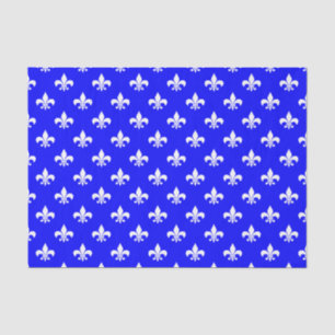 White Fleur-de-lis on Blue Tissue Paper