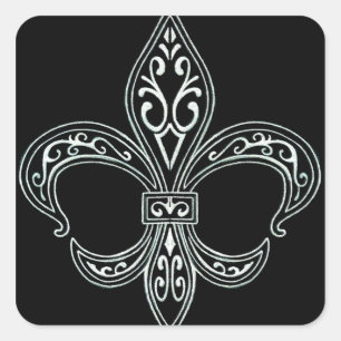 White Fleur De Lis Sticker
