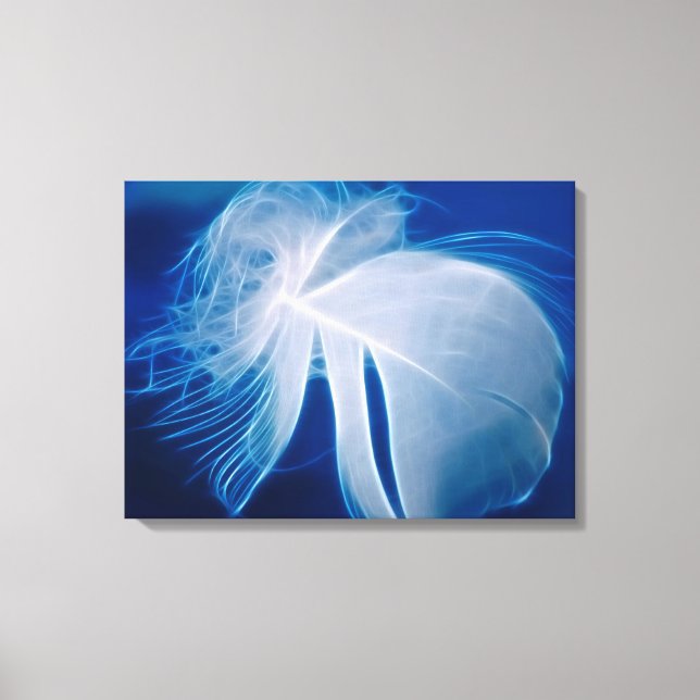 White floating feather canvas print (Front)