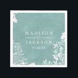 White Floral Any Colour Watercolor Wedding Monogra Napkin<br><div class="desc">White Floral Border & Colour Editable Watercolor Background Wedding monogram napkins. With trendy brush script style font! ~ Easily change the watercolor background colour,  just click "Customise Further" Scroll down through the text and images until you see the background colour area,  and select your custom colour.</div>